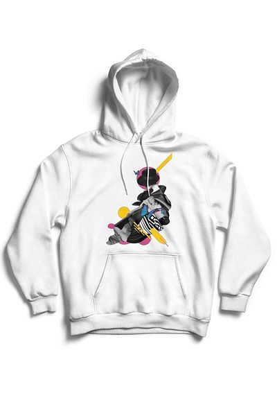 The Baski Unisex White Cool καπέλο γυναικείο γλυπτό με στάμπα καγκουρό φούτερ με βαμβακερή τσέπη