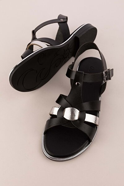 Gondol Women's Genuine Leather Colorful Combination Vaketa Sandals Ayh.730