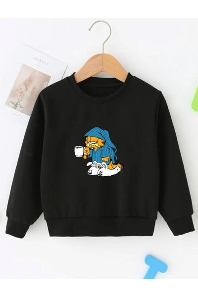 NoVibe Παιδική μπλούζα Unisex Oversize Μαύρη στάμπα Garfield