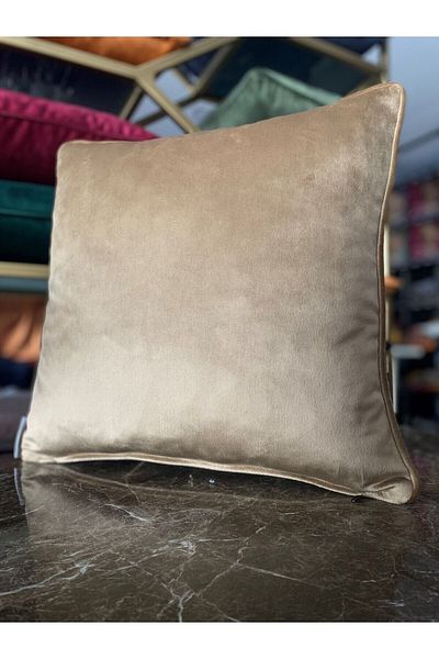 Fabricland Față de pernă din catifea de mătase, culoare bej, 43x43cm