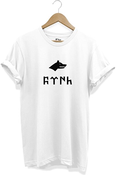 The Baski Tricou alb cu mânecă scurtă, unisex, cu imprimeu turcesc, cu design...