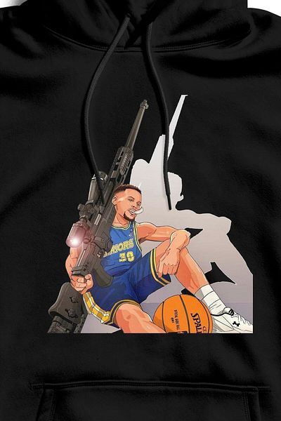 The Baski Hanorac cu glugă fără buzunar, unisex, negru Stephen Curry Sniper