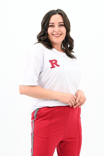 Koza Butik Women's Plus Size Embroidery Detailed Tracksuit Set 8120-25