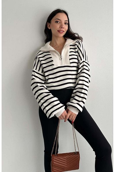 fujya Striped Zippered Sweater