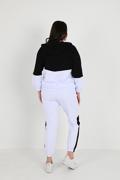 Koza Butik Γυναικείο Garnished Hooded Plus Size Σετ αθλητικής φόρμας 3444-23