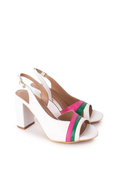 Gondol Pantofi cu toc de damă din piele naturală colorați - Ast.6151