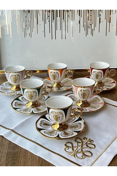 Kosova Harold 6-Person 12 Piece Turkish Coffee Cup