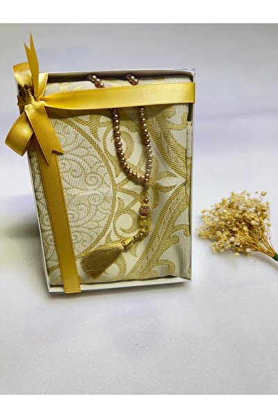 lifestyling طقم حزمة الزفاف مكون من قطعتين - سجادة صلاة وخرز صلاة، هدية مهر مهر