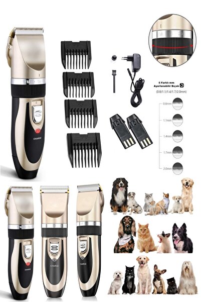 yopigo Pet-66 Yeni Model Çift Bataryalı Şarjlı Kedi Köpek Tıraş Makinesi Pet Traş + Yedek Batarya Hediyeli