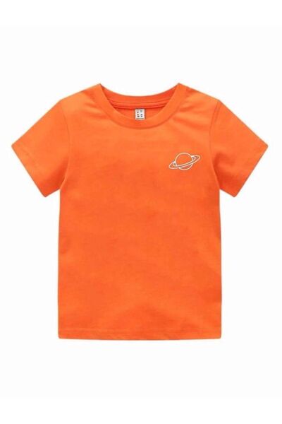 NoVibe تي شيرت للأطفال كبير الحجم مطبوع عليه كوكب زحل