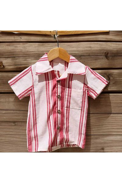 BEBEĞİME ÇORAP Linen Boy's Shirt - With Pockets
