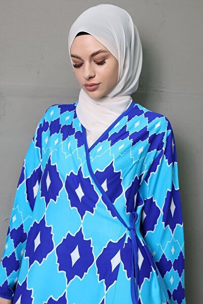 ÖNE BUTİK KADIN YANDAN BAĞLAMALI VİSKON NAMAZ ELBİSESİ LİKAPA