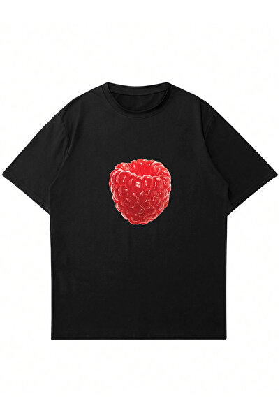 Mad&Calf Raspberry Štampano Žene Oversize kroj T-shirt - okrugla kragna