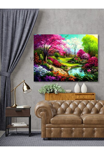 AR AJANS KANVAS TABLO Pictură de peisaj colorată Utilizare AI Pictură decorat...