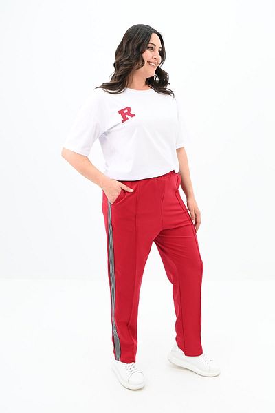 Koza Butik Women's Plus Size Embroidery Detailed Tracksuit Set 8120-25