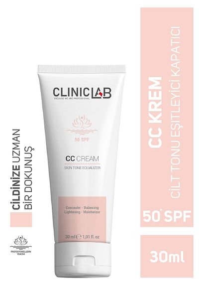 Cliniclab Skin Tone Equalizing Moisturizing Protective and Concealer 50 Spf Cc Cream 30 ml