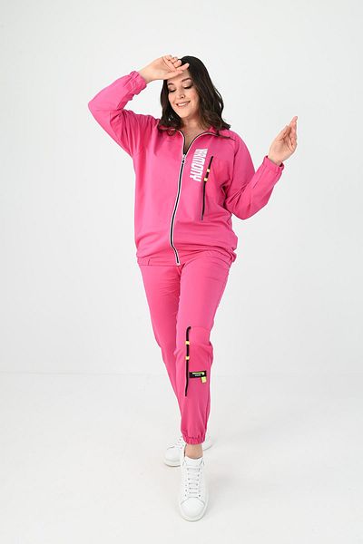 Koza Butik Γυναικείες φόρμες μεγάλου μεγέθους Harmony Print Λεπτομερές σετ φόρμας 8079-24
