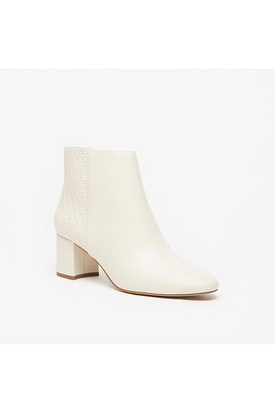 Celeste Women's Textured Ankle Boots with Block Heel and Zip Closure