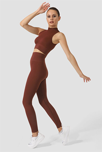 Superstacy High-Rise Seamless Brown Sports Bustier