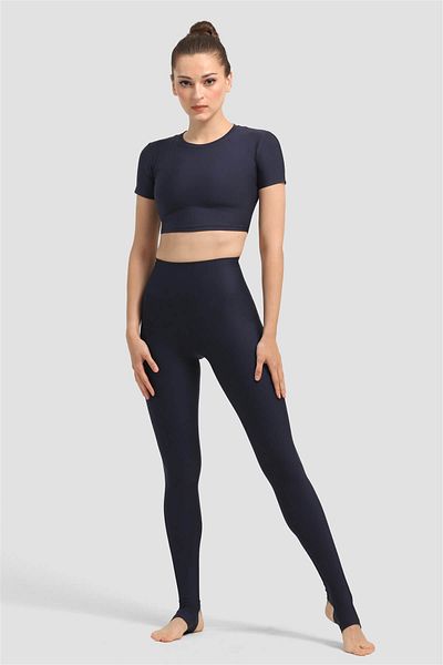 Superstacy Navy Blue Acro Yoga Sports Leggings