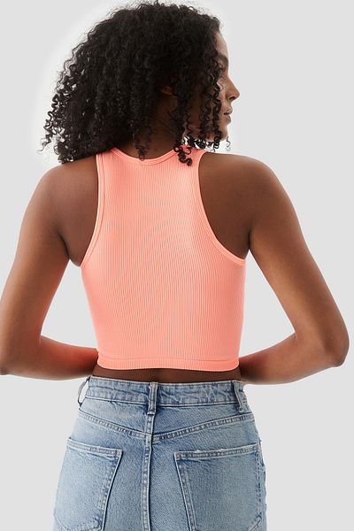 Superstacy Polly Sleeveless Ribbed Neon Orange Ball