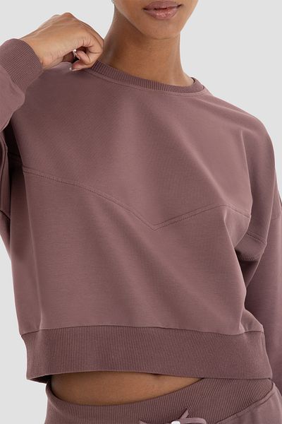 Superstacy Ena Oversize Dark Rose Crop Sweatshirt