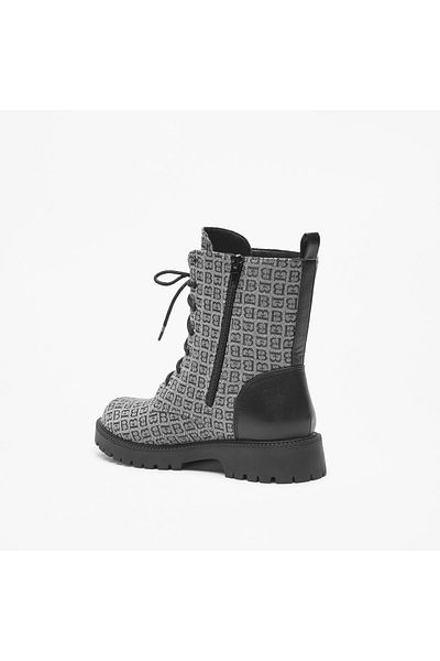 Flora Bella by Shoexpress Fermuarlı Monogram Dokulu Bilek Botları