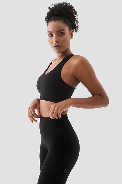 Superstacy Rhea Black Seamless Sports Bra