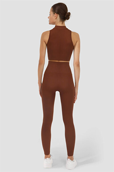Superstacy High Waist Seamless Brown Sports Leggings
