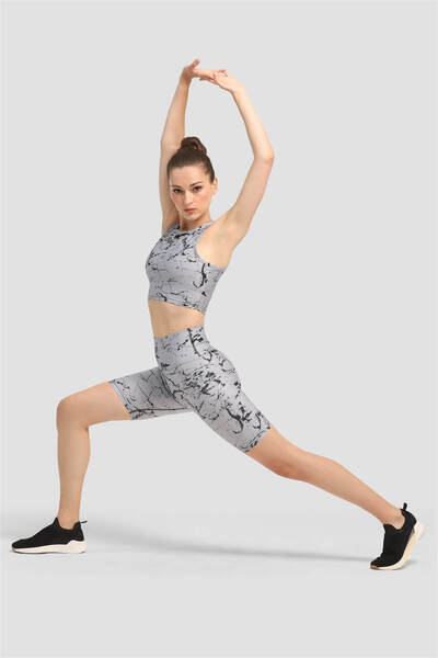 Superstacy Gray Marble Laptop Sports Leggings