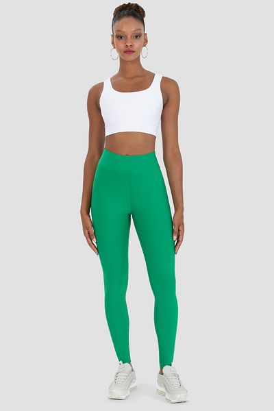 Superstacy V Waist Detailed High Waist Green Sports Leggings