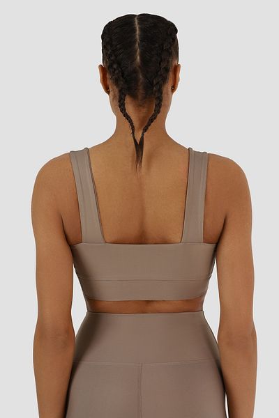 Superstacy Square Neck Stone Color Sports Bustier