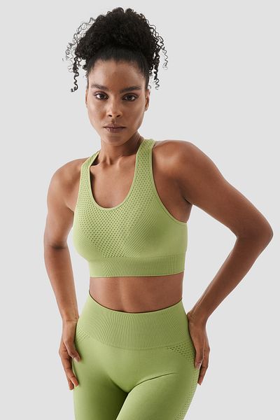 Superstacy Rhea Seamless Green Sports Bra