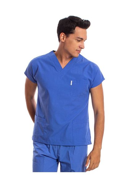 Simirna Üniforma Surgical Doctor Nurse Parliament Blue Jersey Single Top