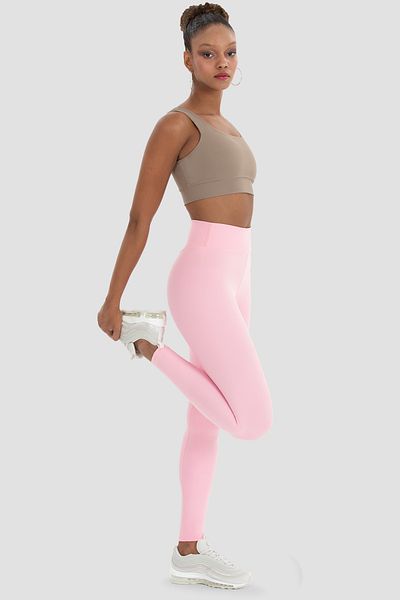 Superstacy V Waist Detailed High Waist Pink Sports Leggings