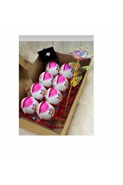 ARTSAN Kinder Joy Buketi Ciddi Ilişki Yüzügü Sonsuzluk Gülü Hediye Kutusu