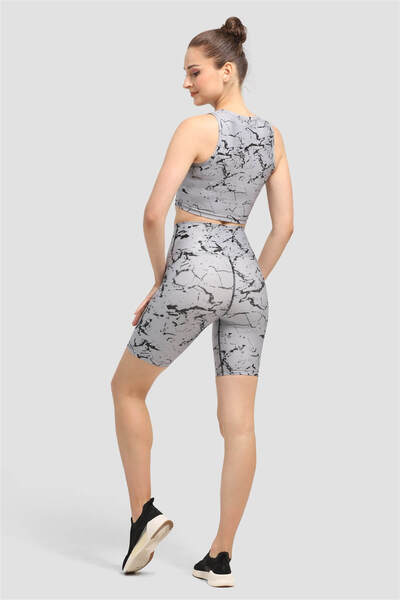 Superstacy Gray Marble Laptop Sports Leggings