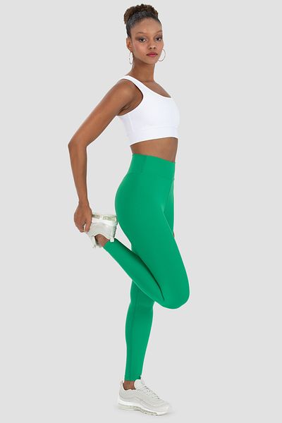 Superstacy V Waist Detailed High Waist Green Sports Leggings