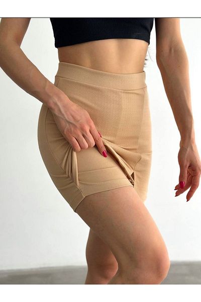 jöns since 1997 Μονόχρωμη Lycra Slit Γυναικεία Μίνι Κοντή Φούστα