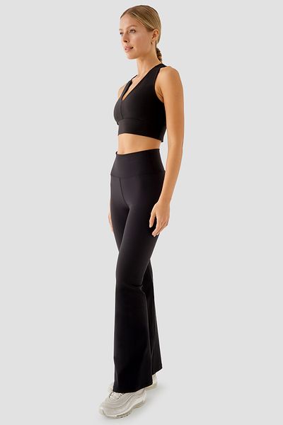 Superstacy Nichole Flare High Waist Black Sports Leggings