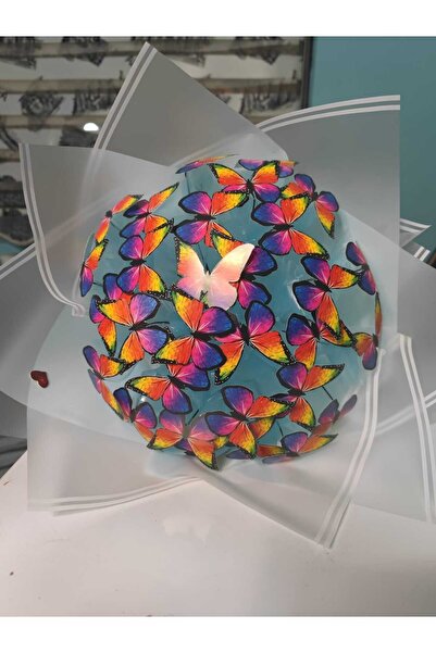 Düşhane Kelebek Buketi Kelebek Buketi Gökkuşağı 24 Kelebekli Işıklı (renkli Ledli) Sevgliye hediyelik Premium buket