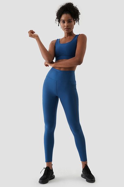 Superstacy Wawel Mesh Pocket Detailed Petrol Sports Leggings