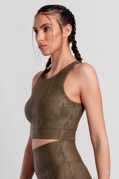 Superstacy Khaite Camouflage Khaki Sports Bra