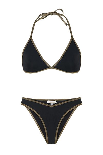 AQUELLA Σετ μπικίνι Triangle - Gold Piping