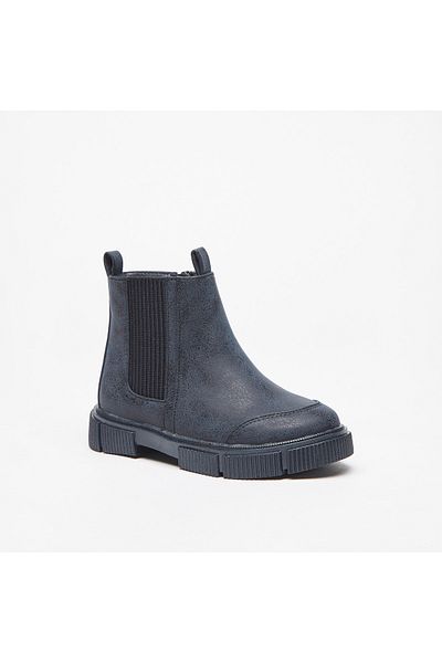 LBL by Shoexpress Solid Ankle Boots with Zip Closure