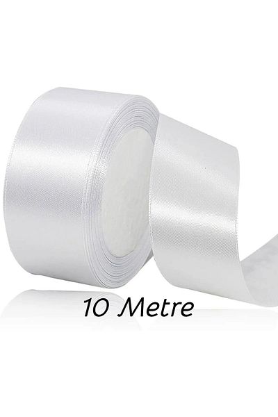 Sermet Süs Dünyası 5 Cm-10m White Satin Ribbon Jewelry