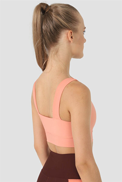 Superstacy Square Neck Peach Sports Bustier