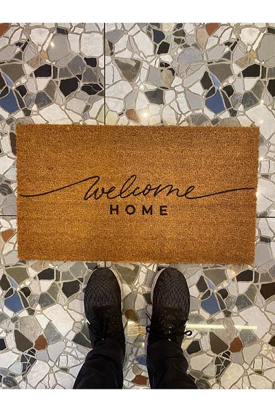 Gereksiz Şeyler WELCOME HOME Printed PVC Based Door Mat - 40x70 Cm