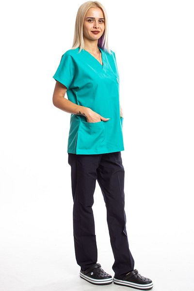 Simirna Üniforma Benetton Green Navy Scrubs Team - Surgical Doctor Nurse Jersey