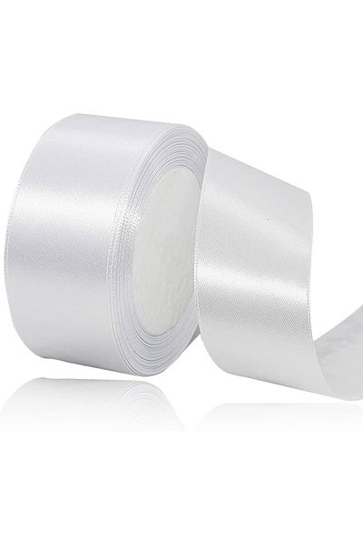 Sermet Süs Dünyası 5 Cm-10m White Satin Ribbon Jewelry